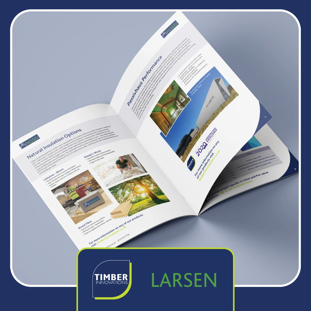 Open brochure showing larsen system