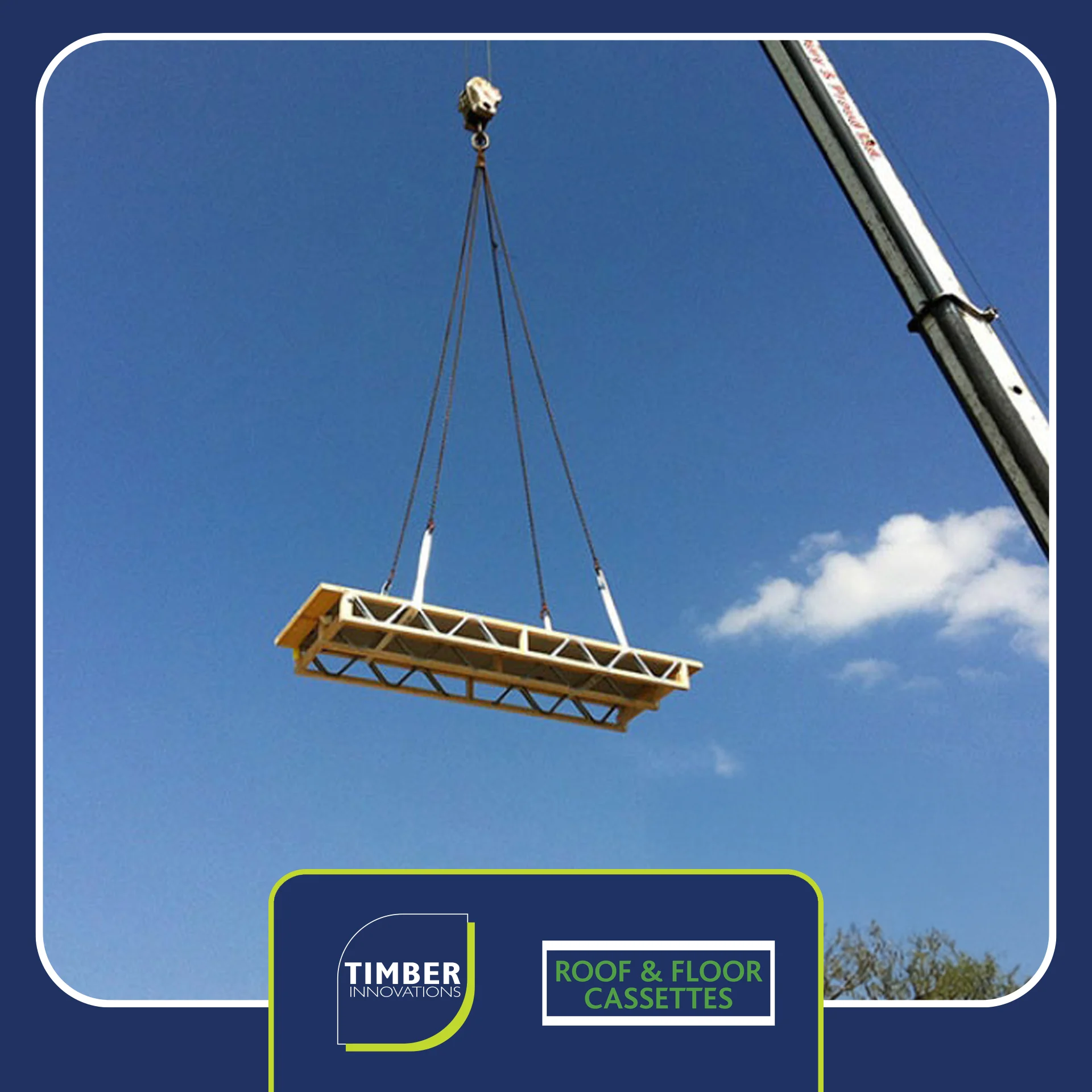 Cassette being hoisted up by crane