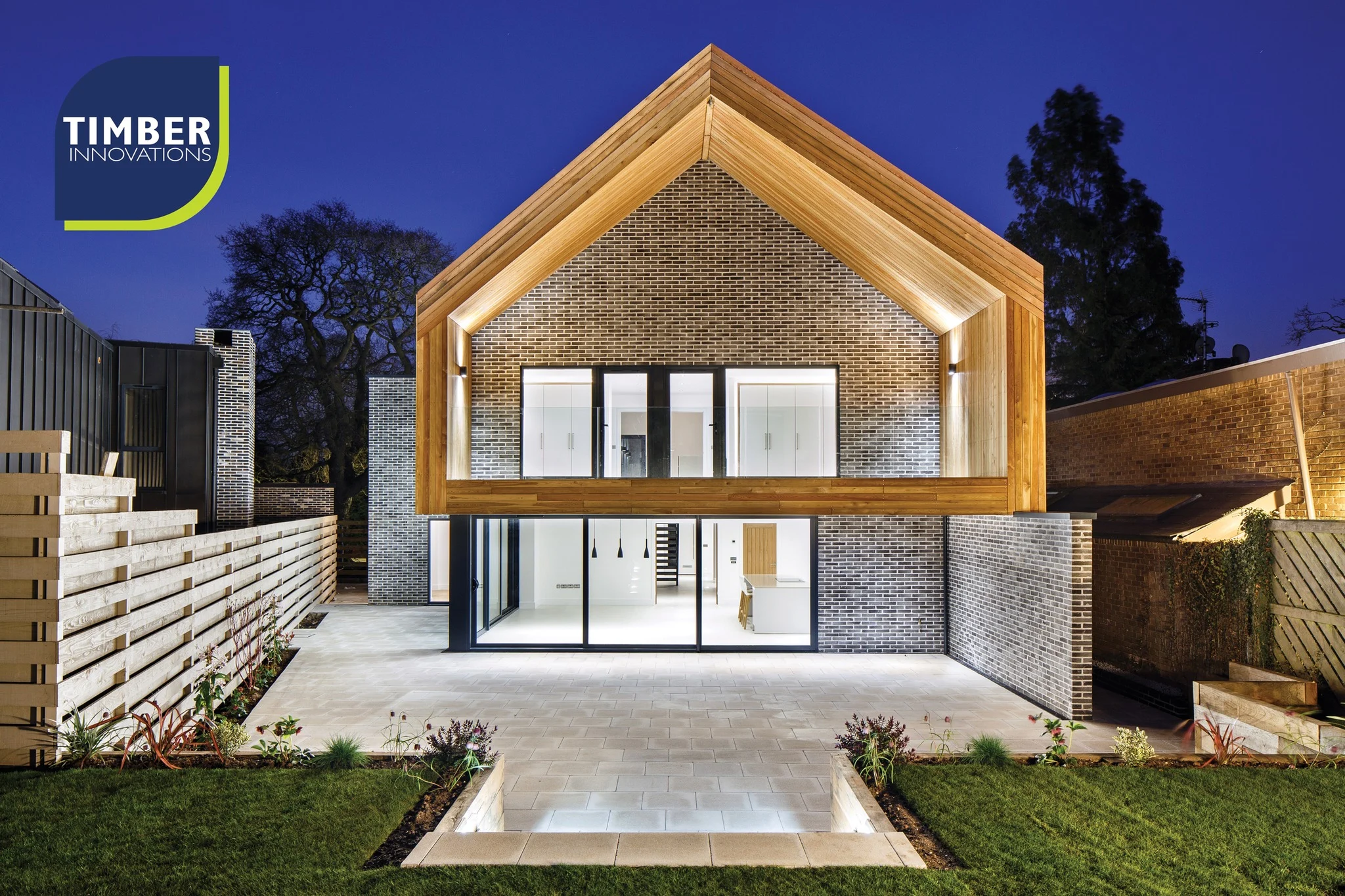 Rear of a grand modern building
